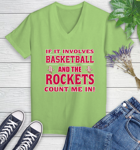 NBA If It Involves Basketball And Houston Rockets Count Me In Sports Women's V-Neck T-Shirt 11