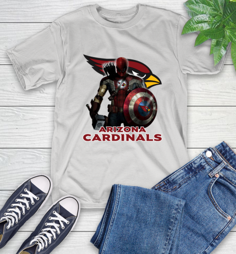 NFL Captain America Thor Spider Man Hawkeye Avengers Endgame Football Arizona Cardinals T-Shirt