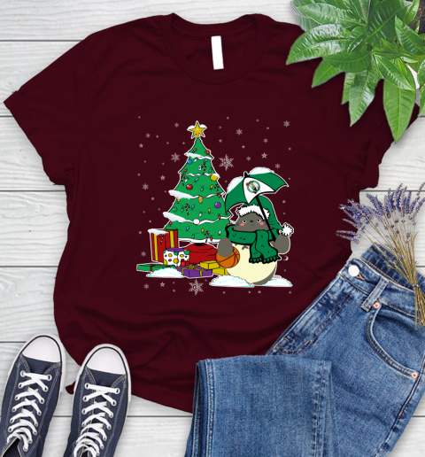 Boston Celtics NBA Basketball Cute Tonari No Totoro Christmas Sports Women's T-Shirt 7