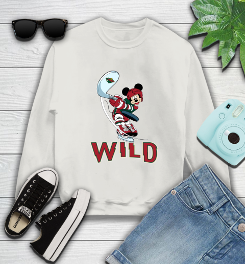 NHL Hockey Minnesota Wild Cheerful Mickey Mouse Shirt Sweatshirt 12