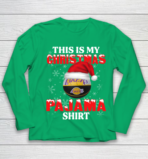 Los Angeles Lakers This Is My Christmas Pajama Shirt NBA Youth Long Sleeve 4