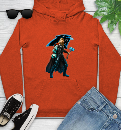 NFL Thor Avengers Endgame Football Carolina Panthers Youth Hoodie 5