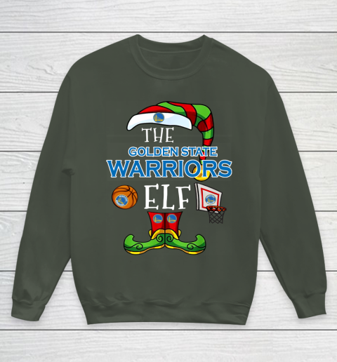 Golden State Warriors Christmas ELF Funny NBA Youth Sweatshirt 8