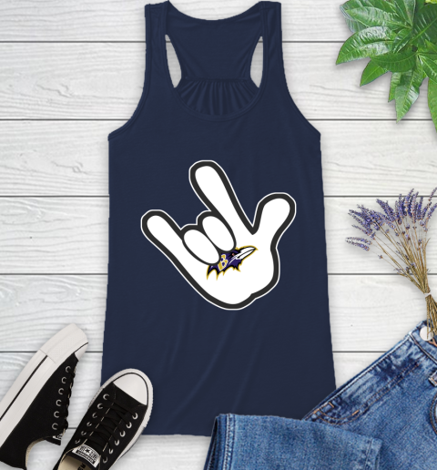 Baltimore Ravens NFL Football Mickey Rock Hand Disney Racerback Tank 10