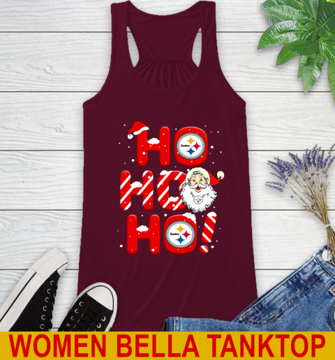 Pittsburgh Steelers NFL Football Ho Ho Ho Santa Claus Merry Christmas Shirt Racerback Tank 2