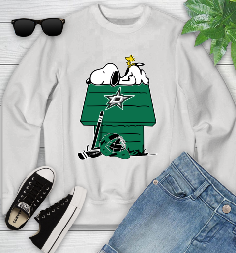 Dallas Stars NHL Hockey Snoopy Woodstock The Peanuts Movie Youth Sweatshirt