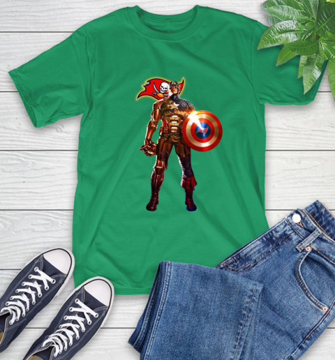 NFL Captain America Marvel Avengers Endgame Football Sports Tampa Bay Buccaneers T-Shirt 7