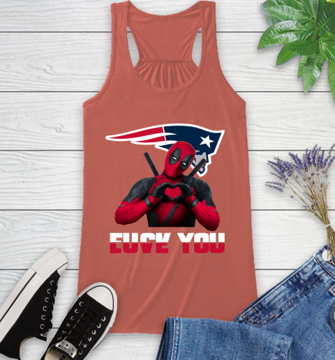 NHL New England Patriots Deadpool Love You Fuck You Football Sports Racerback Tank 3