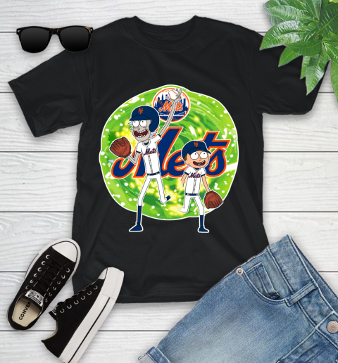 MLB New York Mets Rick And Morty Baseball Sports Youth T-Shirt 2