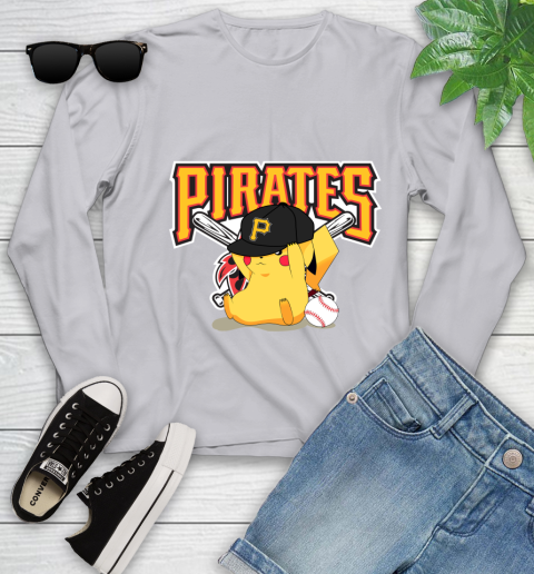 MLB Pikachu Baseball Sports Pittsburgh Pirates Youth Long Sleeve 5