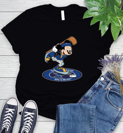NHL Hockey St.Louis Blues Cheerful Mickey Disney Shirt Women's T-Shirt