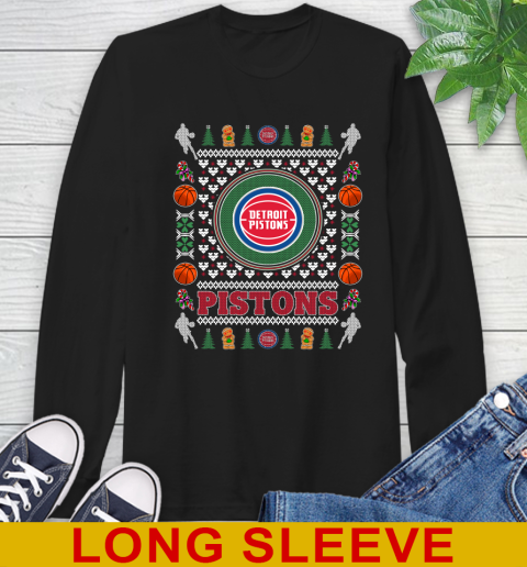 Detroit Pistons Merry Christmas NBA Basketball Loyal Fan Long Sleeve T-Shirt
