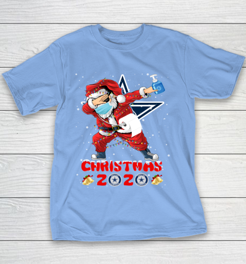 Dallas Cowboys Funny Santa Claus Dabbing Christmas 2020 NFL Youth T-Shirt 8