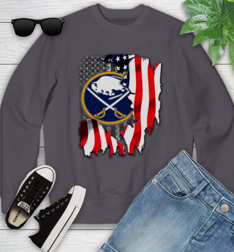 Buffalo Sabres NHL Hockey American Flag Youth Sweatshirt 5