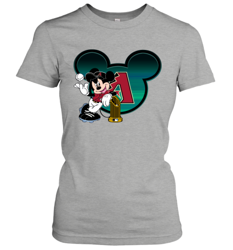 MLB Arizona Diamondbacks The Commissioner's Trophy Mickey Mouse Disney Baseball T Shirt GkttymU0l1x ladies t shirt 20 95 151514 front ash