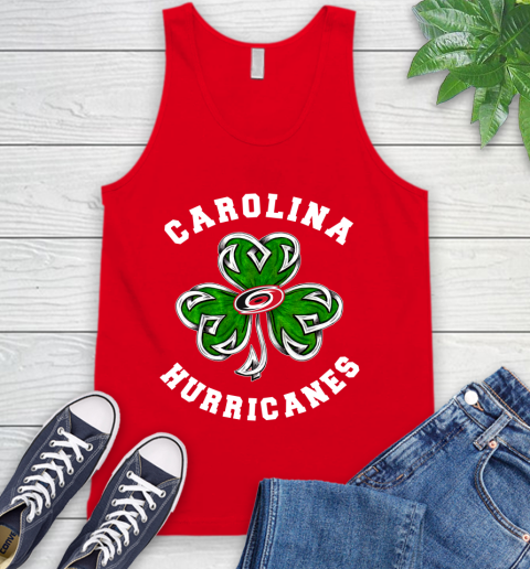 NHL Carolina Hurricanes Three Leaf Clover St Patrick's Day Hockey Sports Tank Top 5