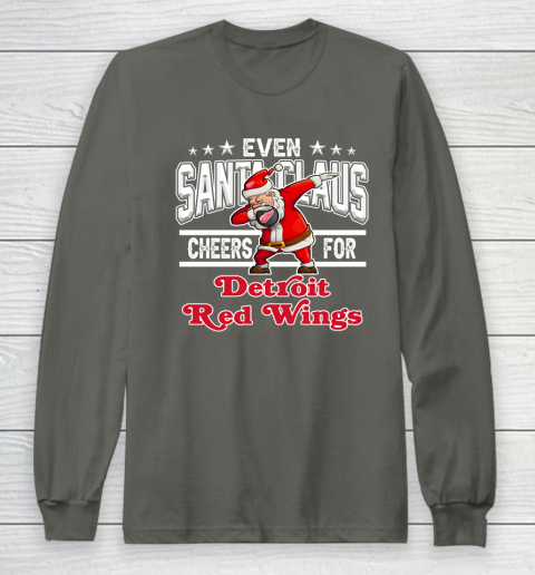 Detroit Red Wings Even Santa Claus Cheers For Christmas NHL Long Sleeve T-Shirt 5