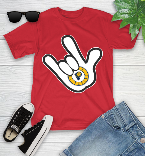 Indiana Pacers NBA Basketball Mickey Rock Hand Disney Youth T-Shirt 10