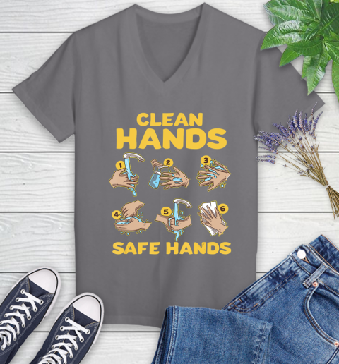 Nurse Shirt Washing Clean Hands Safe Hand Hygiene Wash Save T Shirt Women's V-Neck T-Shirt 9