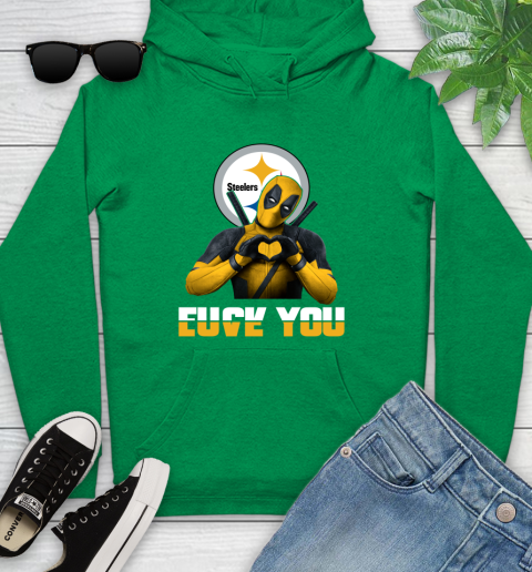 NHL Pittsburgh Steelers Deadpool Love You Fuck You Football Sports Youth Hoodie 9