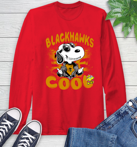 NHL Hockey Chicago Blackhawks Cool Snoopy Shirt Long Sleeve T-Shirt 12