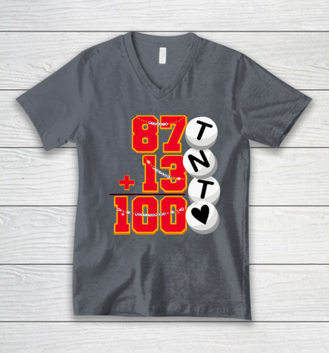 Cute 87  13 = 100 days of school Taylor 100th Day Of School V-Neck T-Shirt 3