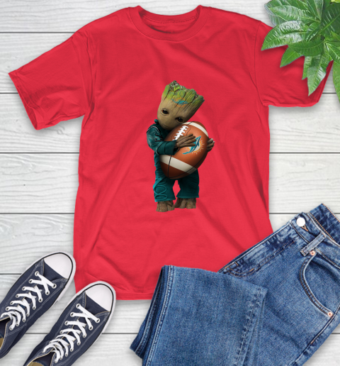 NFL Groot Guardians Of The Galaxy Football Sports Miami Dolphins T-Shirt 10