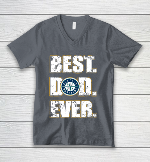 MLB Seattle Mariners Baseball Best Dad Ever Family Shirt V-Neck T-Shirt 4