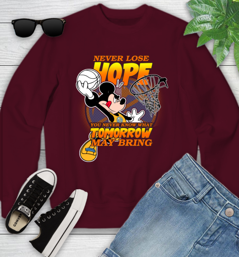 Denver Nuggets NBA Basketball Mickey Disney Never Lose Hope Youth Sweatshirt 4