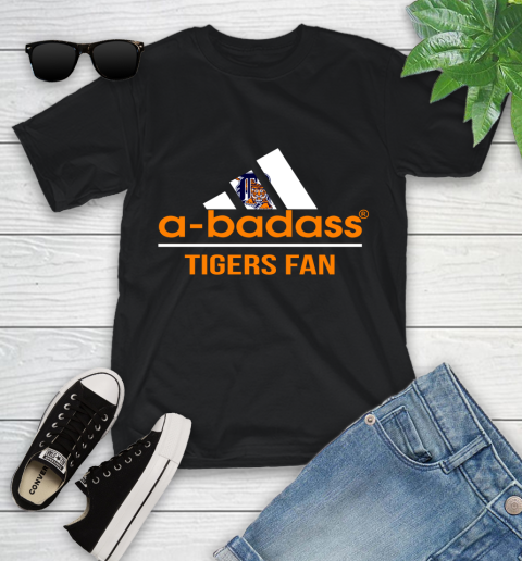 MLB A Badass Detroit Tigers Fan Adidas Baseball Sports Youth T-Shirt