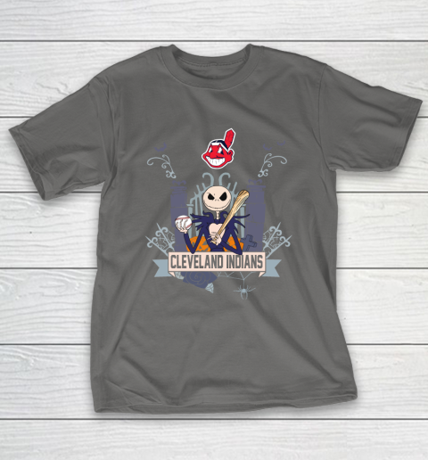 MLB Cleveland Indians Baseball Jack Skellington Halloween T-Shirt 8