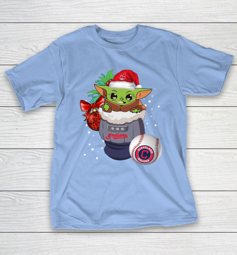 Cleveland Indians Christmas Baby Yoda Star Wars Funny Happy MLB T-Shirt 11