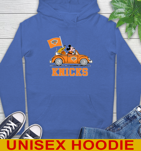 NBA Basketball New York Knicks Pluto Mickey Driving Disney Shirt Hoodie - Image 10