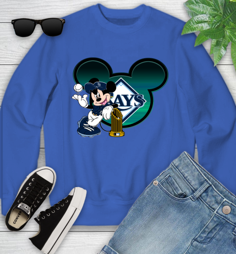 MLB Tampa Bay Rays The Commissioner's Trophy Mickey Mouse Disney Youth Sweatshirt 8