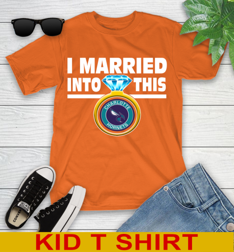 Charlotte Hornets NBA Basketball I Married Into This My Team Sports Youth T-Shirt 8