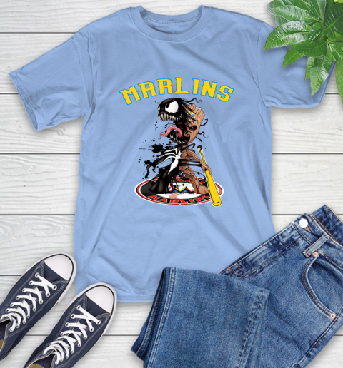 MLB Miami Marlins Baseball Venom Groot Guardians Of The Galaxy T-Shirt 11