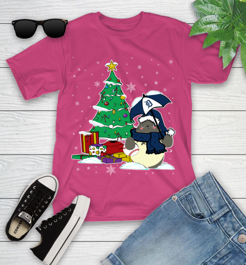 Detroit Tigers MLB Baseball Cute Tonari No Totoro Christmas Sports Youth T-Shirt 11