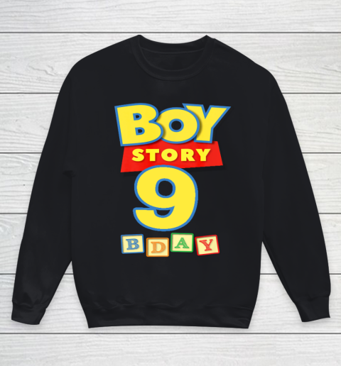 Toy Blocks Boy Story 9 Year Old Birthday Youth Sweatshirt