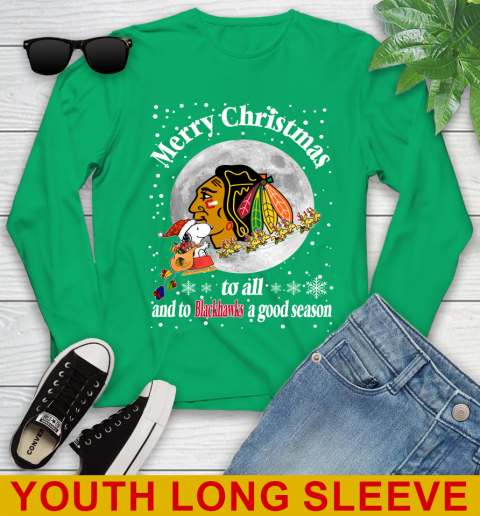 Chicago Blackhawks Merry Christmas To All And To Blackhawks A Good Season NHL Hockey Sports Youth Long Sleeve 7