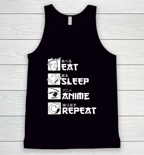Eat Sleep Anime Repeat Shirt, Anime Manga Tank Top