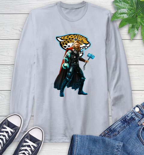 NFL Thor Avengers Endgame Football Jacksonville Jaguars Long Sleeve T-Shirt 6