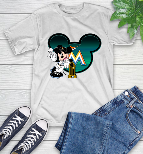 MLB Miami Marlins The Commissioner's Trophy Mickey Mouse Disney T-Shirt