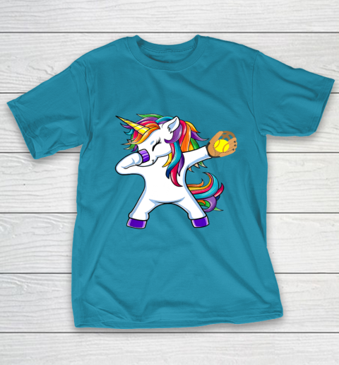 Dabbing Unicorn Softball T Shirt Funny Dab Gift T-Shirt 20