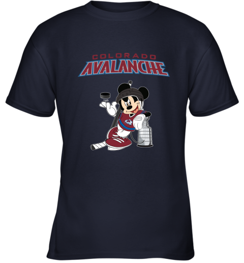 Mickey Colorado Avalanche With The Stanley Cup Hockey NHL Youth T-Shirt