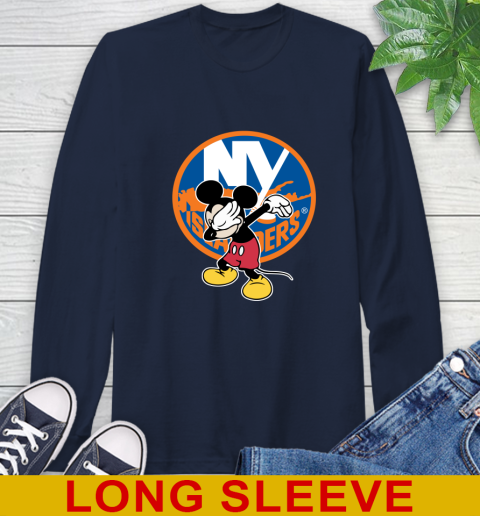New York Islanders NHL Hockey Dabbing Mickey Disney Sports Long Sleeve T-Shirt 4