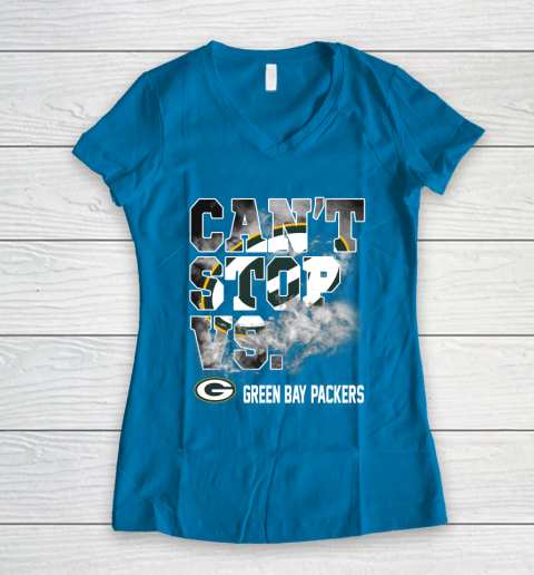 NFL Green Bay Packers Can't Stop Vs Women's V-Neck T-Shirt 5