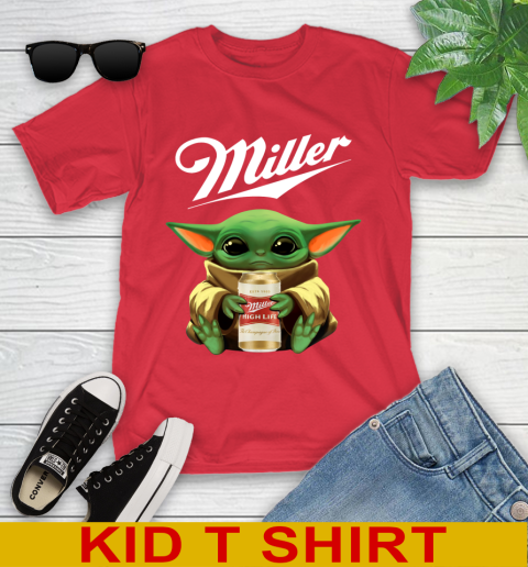 Star Wars Baby Yoda Hugs Miller High Life Beer Shirt 110