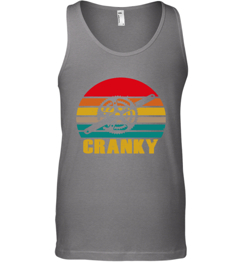 Bicycle Cranky Cycling Lovers Sunset Vintage Tank Top