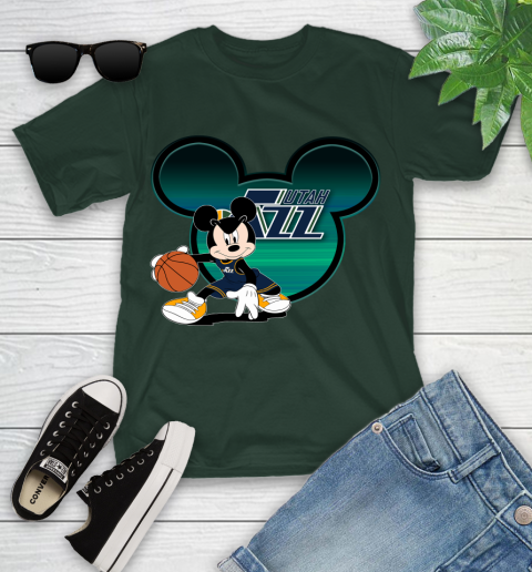 NBA Utah Jazz Mickey Mouse Disney Basketball Youth T-Shirt 5