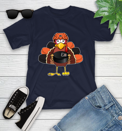 Philadelphia Flyers Turkey Thanksgiving Day Youth T-Shirt 4 Philadelphia Flyers Turkey Thanksgiving Day Youth T-Shirt - Image 4
